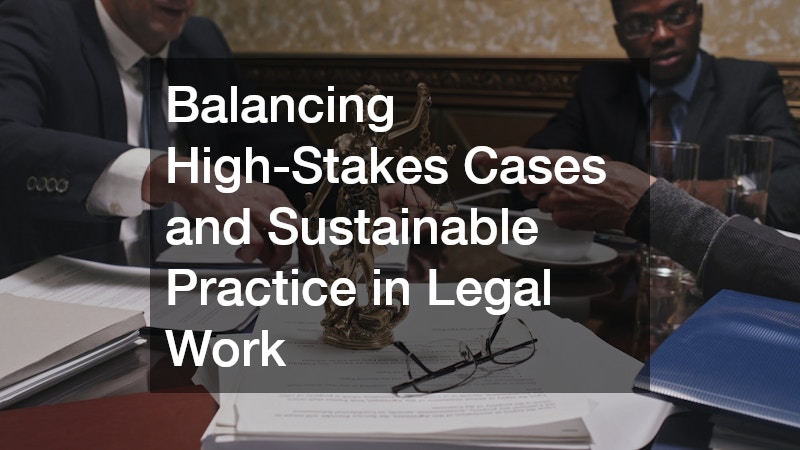 Balancing High-Stakes Cases and Sustainable Practice in Legal Work